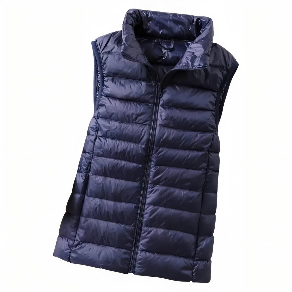 Navy blue women's quilted puffer vest