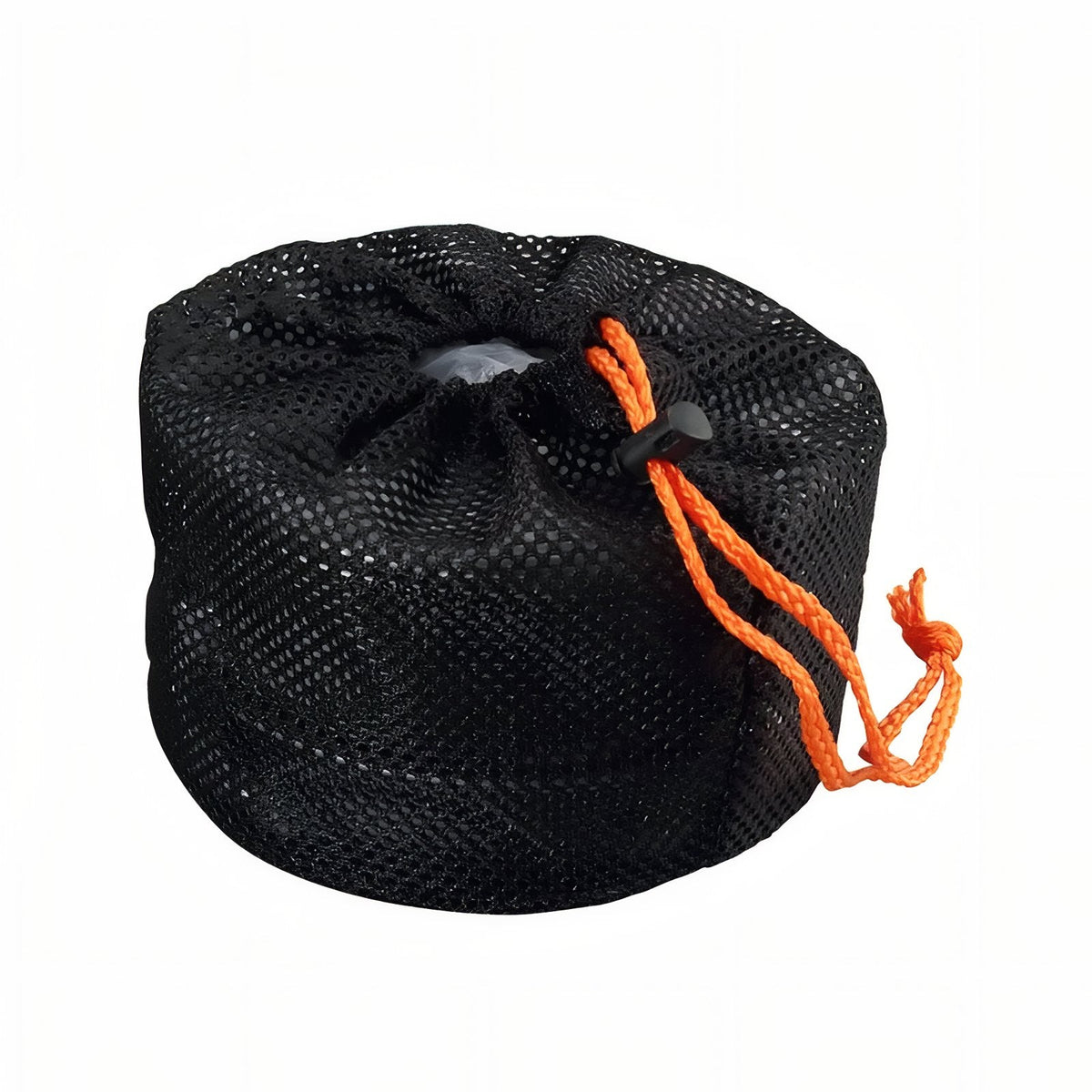 Cook set packed in its black mesh drawstring bag