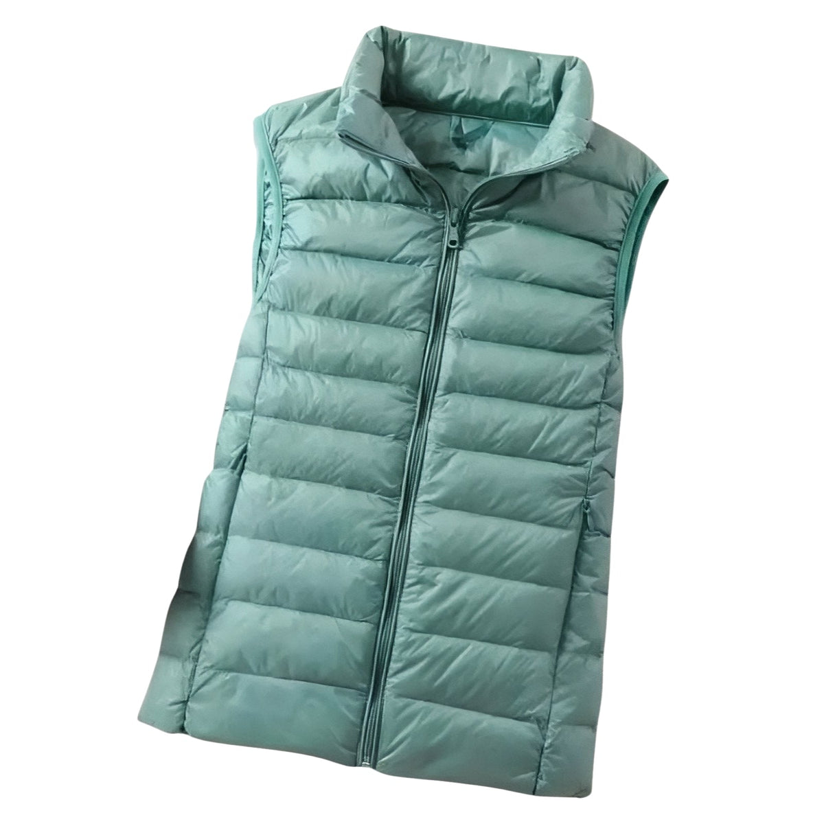 Sage green women's quilted puffer vest