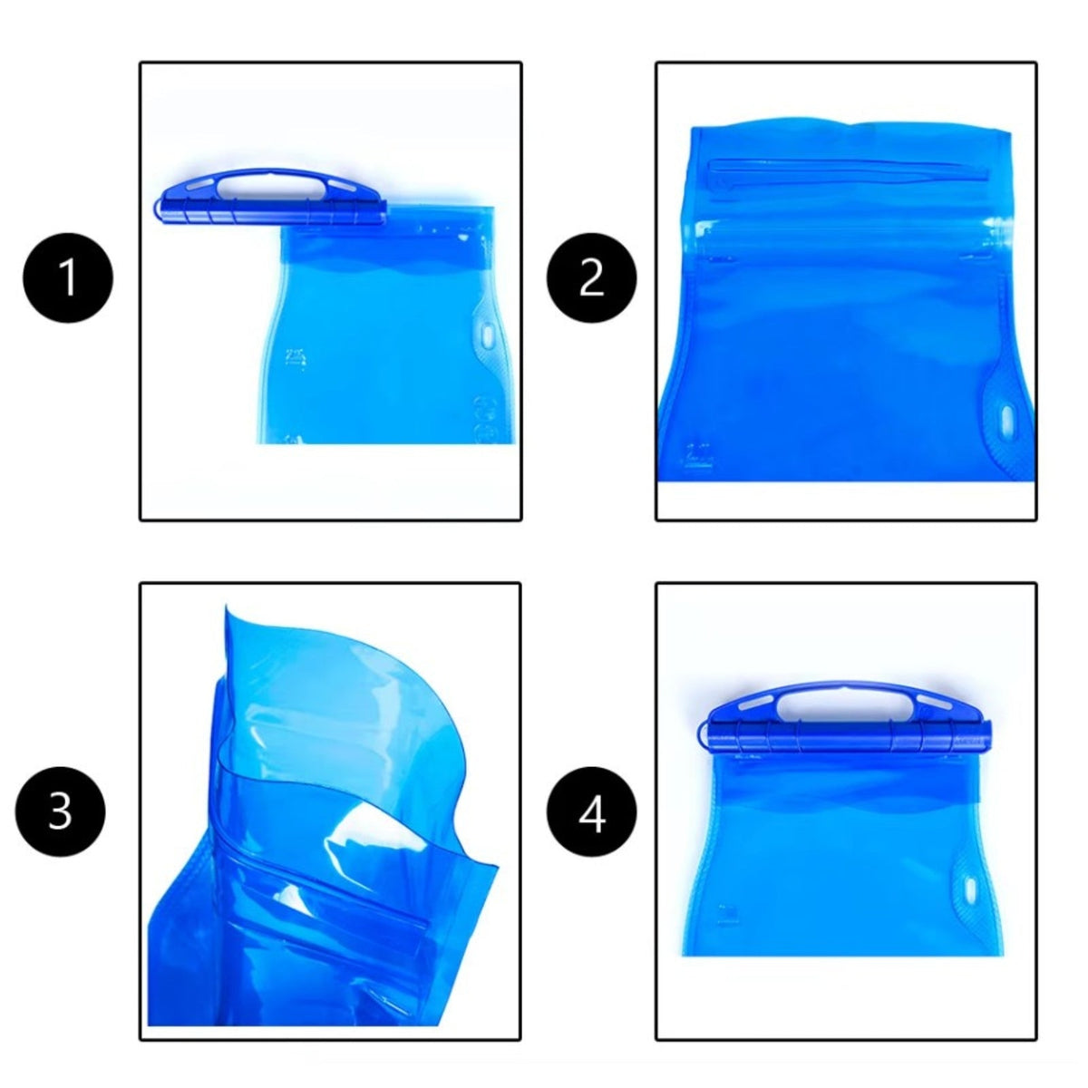 Four steps to open and close the slide-top rail of the bladder