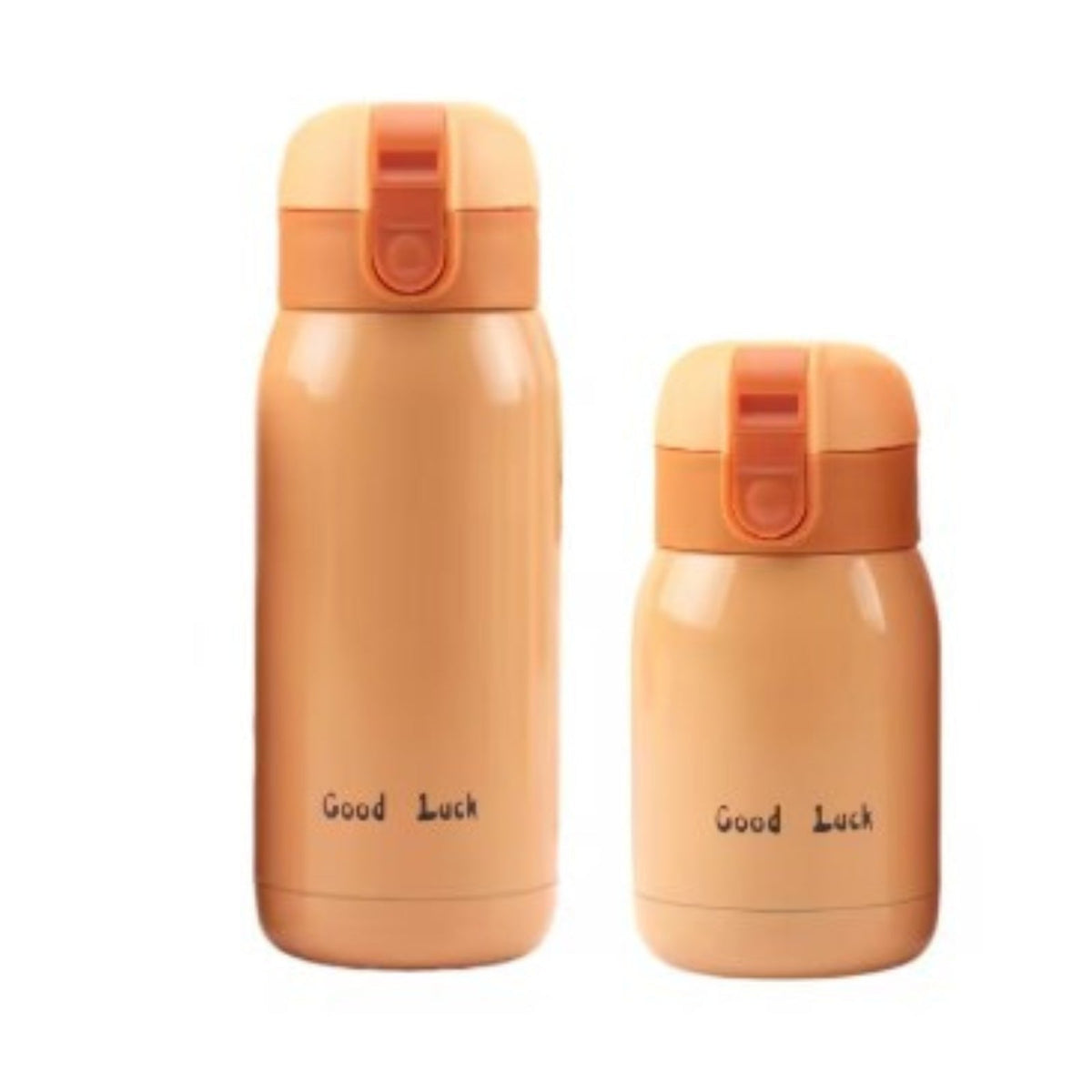 Orange insulated bottles in 360 ml and 200 ml side by side