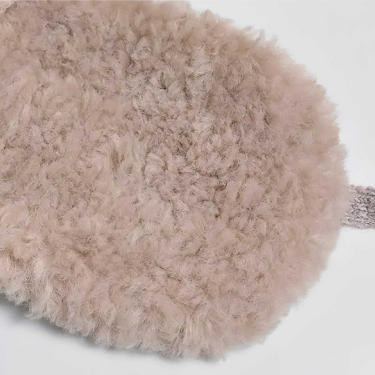 Close-up of the plush lining of an ear flap