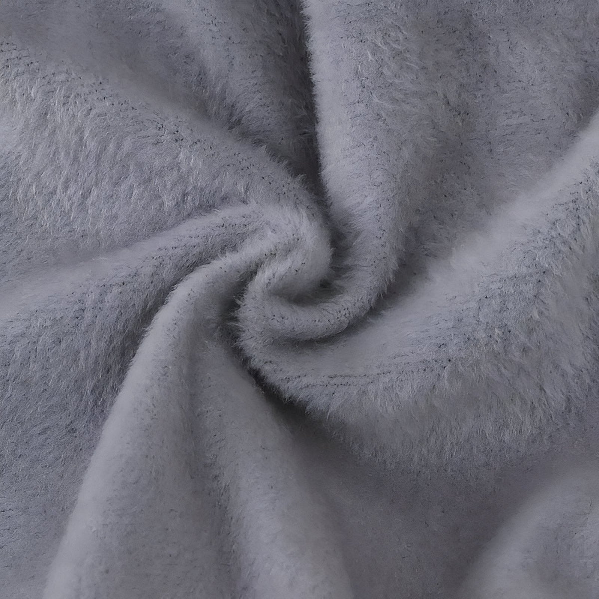 Close-up of the soft grey plush fleece used for the lining