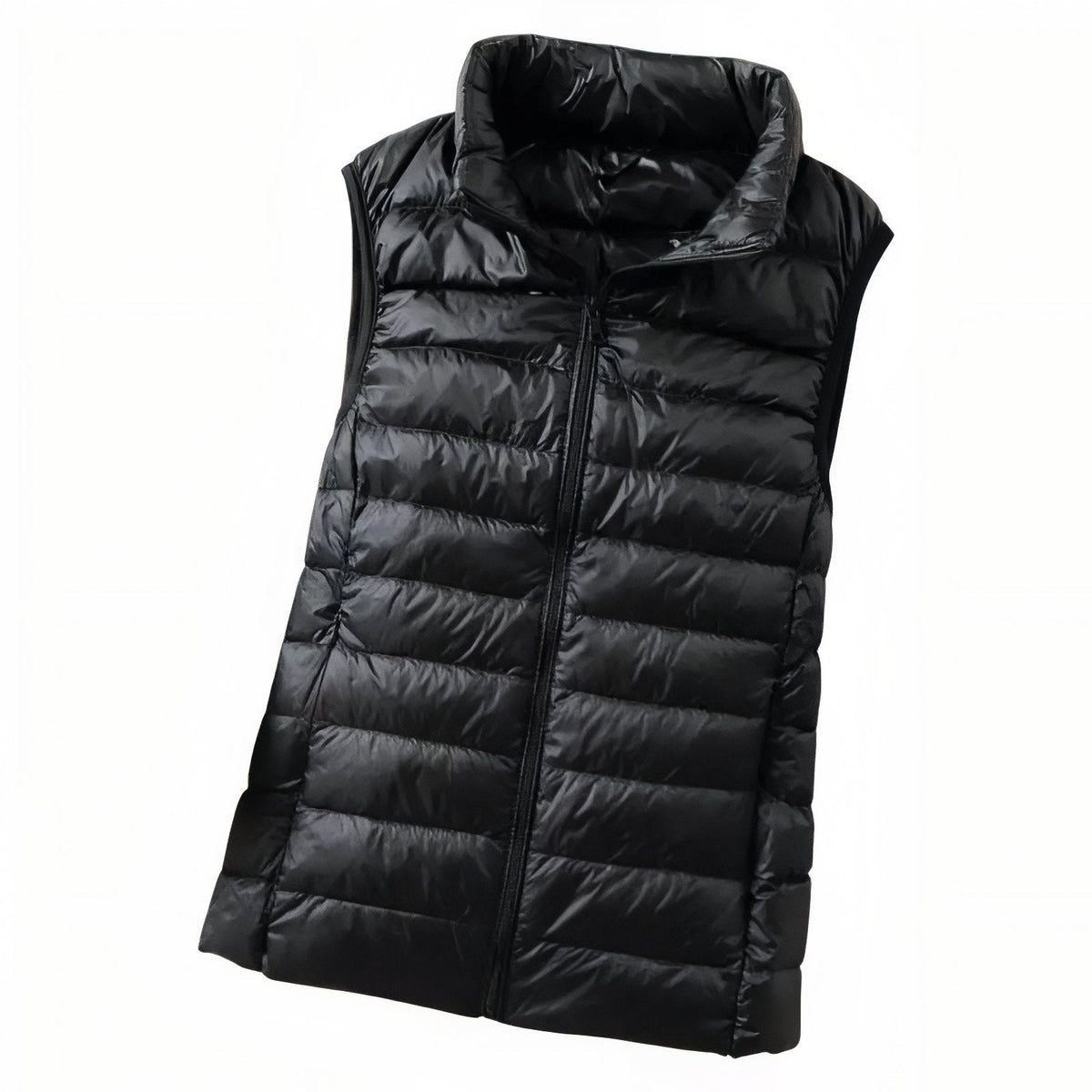 Black women's quilted puffer vest