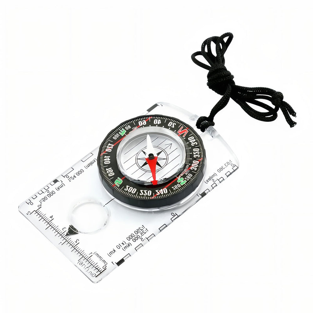 Baseplate Compass with Magnifier and Map Scales for Orienteering